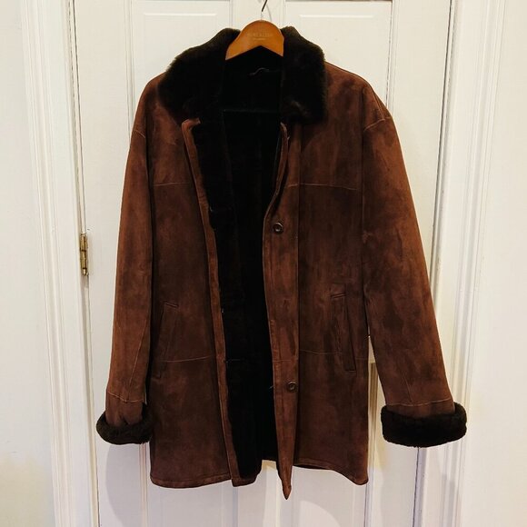 Vakko Vintage Women's Jacket Coat Size Large Brown Shearling Pockets Casual - Picture 1 of 16